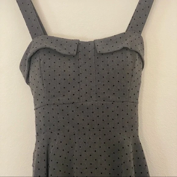 Merry Marilyn Small Polka Dot Dress - Dark Gray w/ Black Polka Dots - Picture 3 of 7